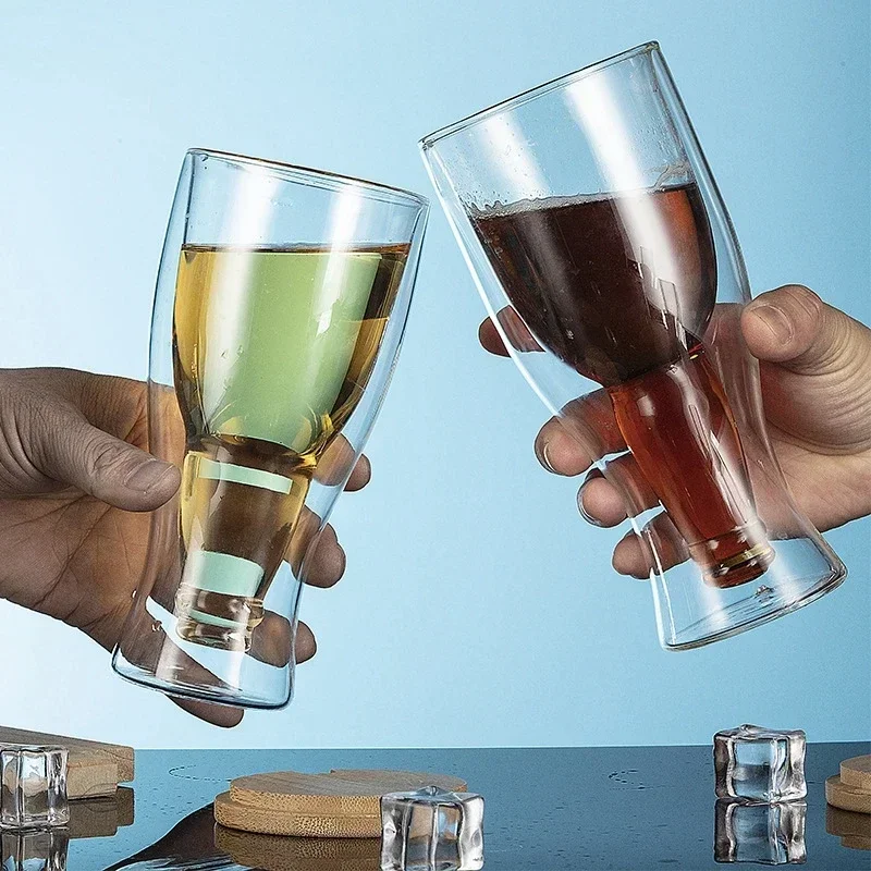 Wine Vodka Beer - Taza creativa de copa de vino