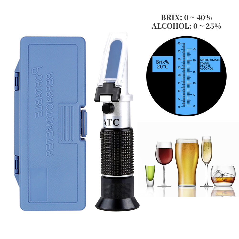 Wine To Beer Alcohol - Refractómetro Brix de Alcohol de mano