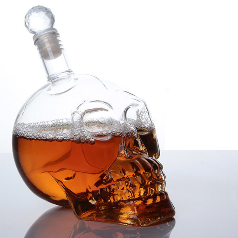 Wine Vodka Beer - Decantador creativo con cabeza de Calavera,