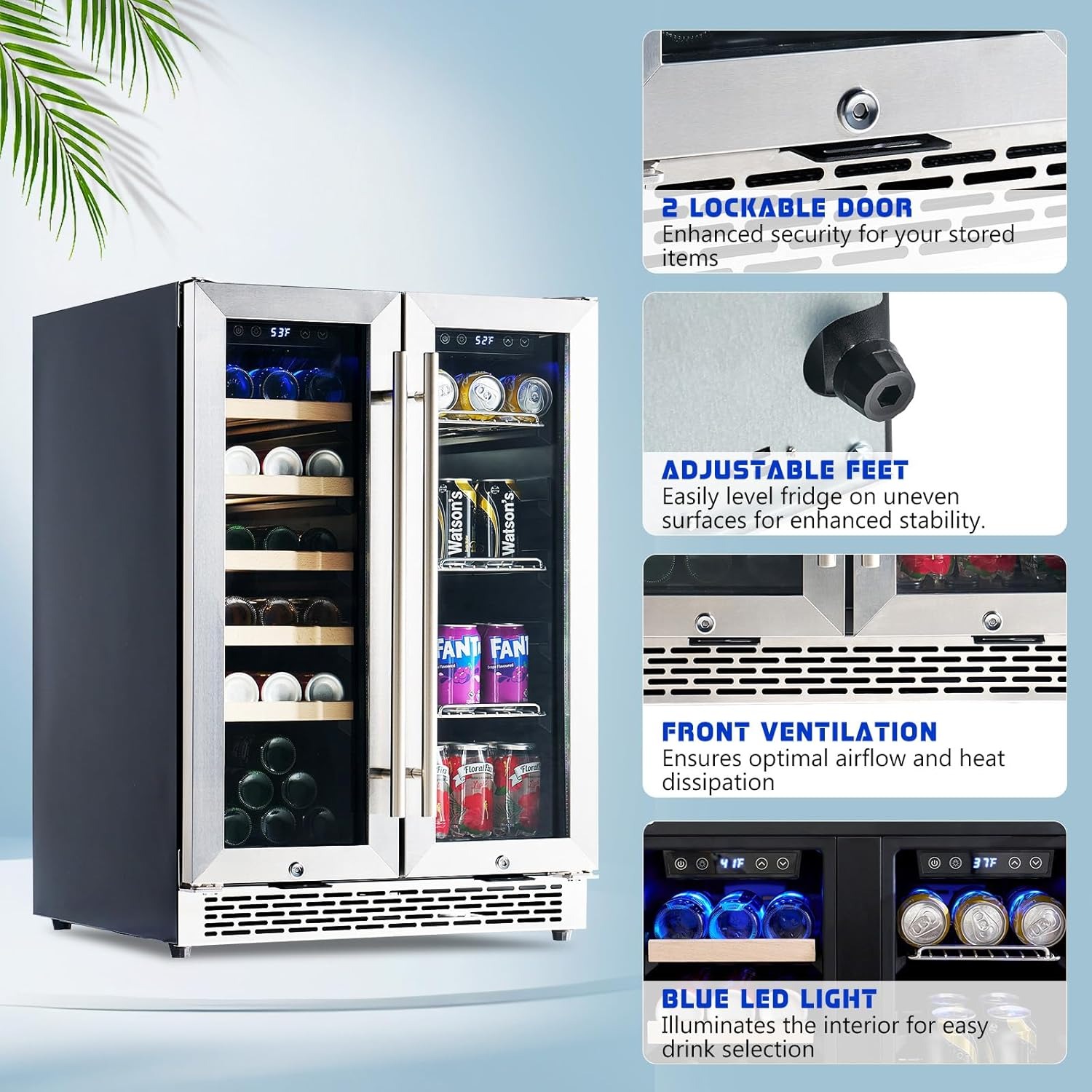 Beer Wine Zone - Enfriador de Bebidas de Doble Zona