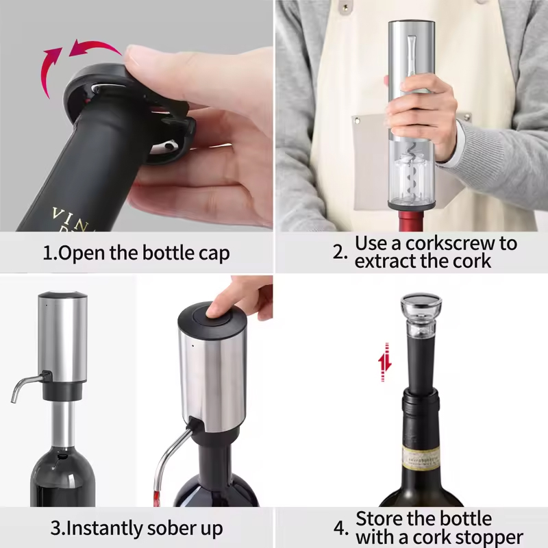 Set de abridor de vino eléctri - Wine Opener Electric reseña y precio