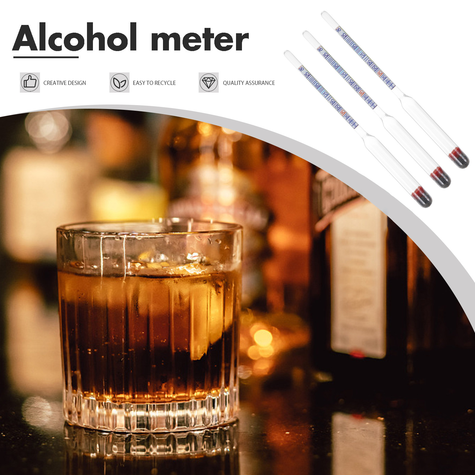Alcoholímetro de vidrio de alt - Wine To Beer Alcohol reseña y precio