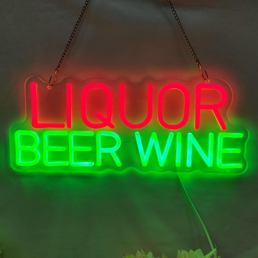 Letrero LED de Neón para Licor - Wine Beer Liquor Store reseña y precio