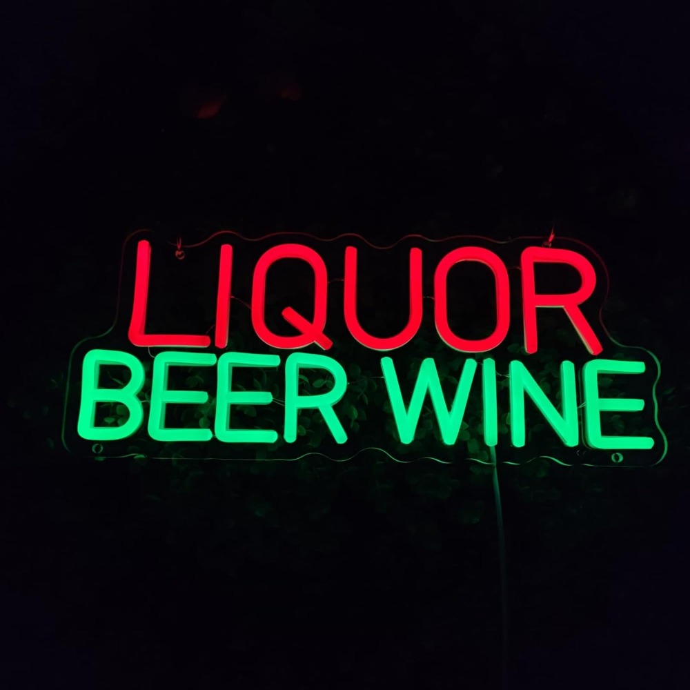 Letrero LED de Neón para Licor - Wine Beer Liquor Store reseña y precio