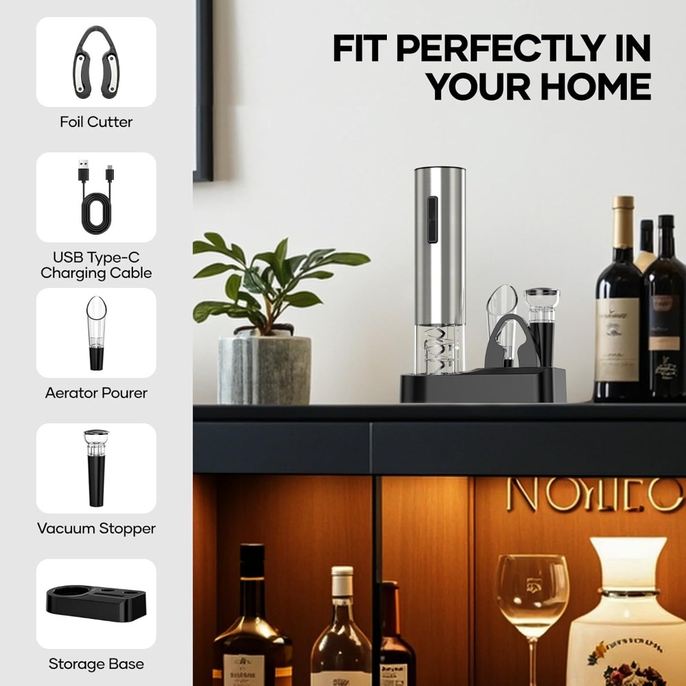 Sacacorchos Eléctrico Recargab - Wine Opener Electric reseña y precio