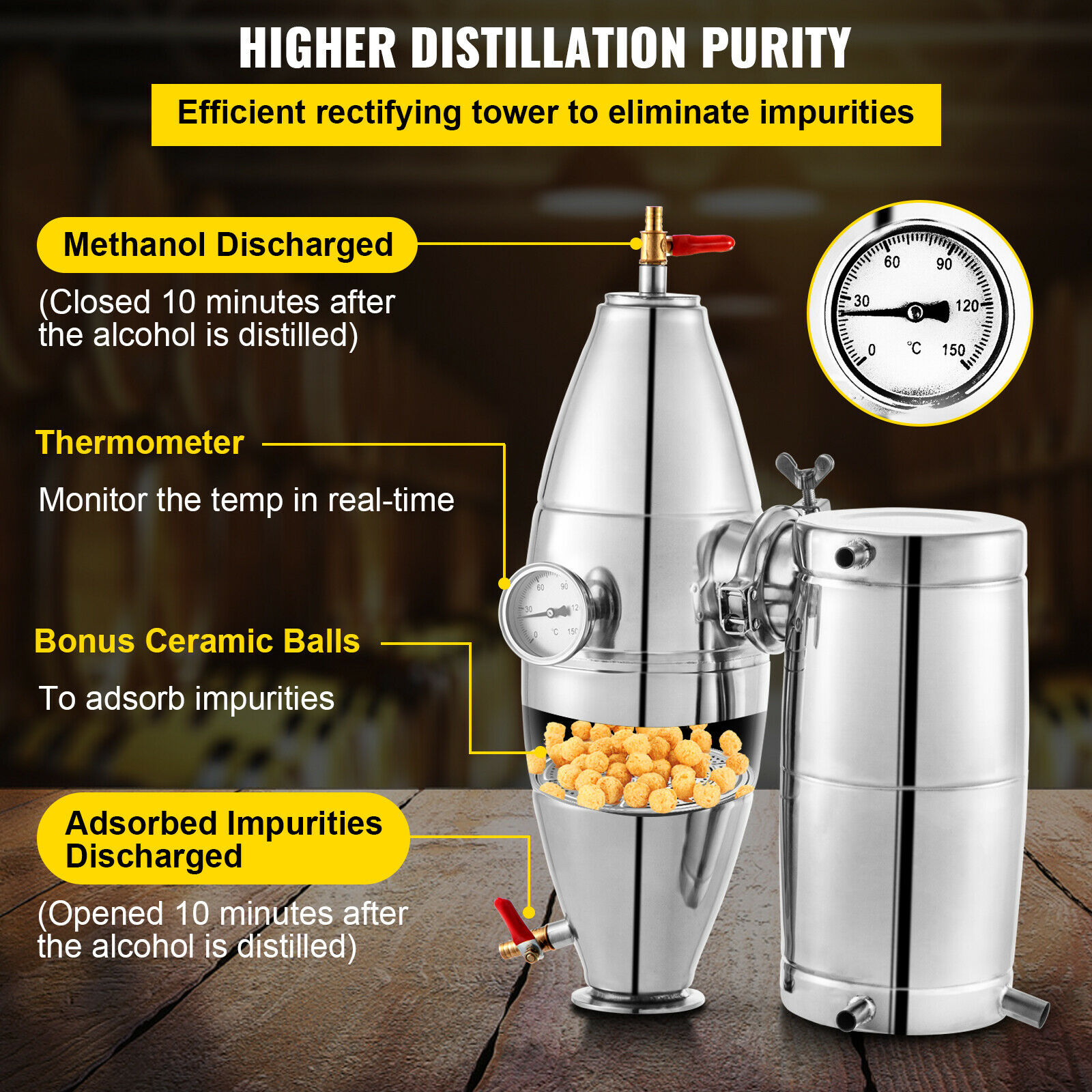SucceBuy 20L-70L máquina desti - Wine To Beer Alcohol reseña y precio